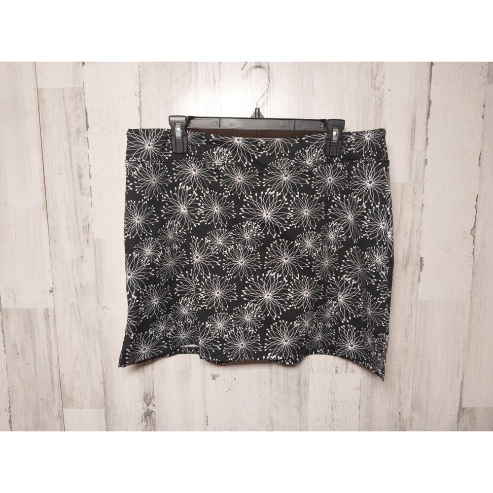 Tranquility Womens Printed Skort Sz XL Black White Pull On